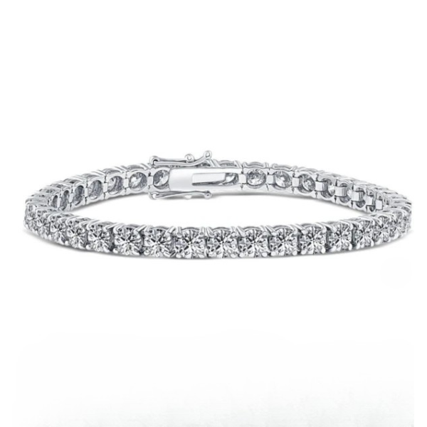 lab grown diamond tennis bracelet in 14k white gold