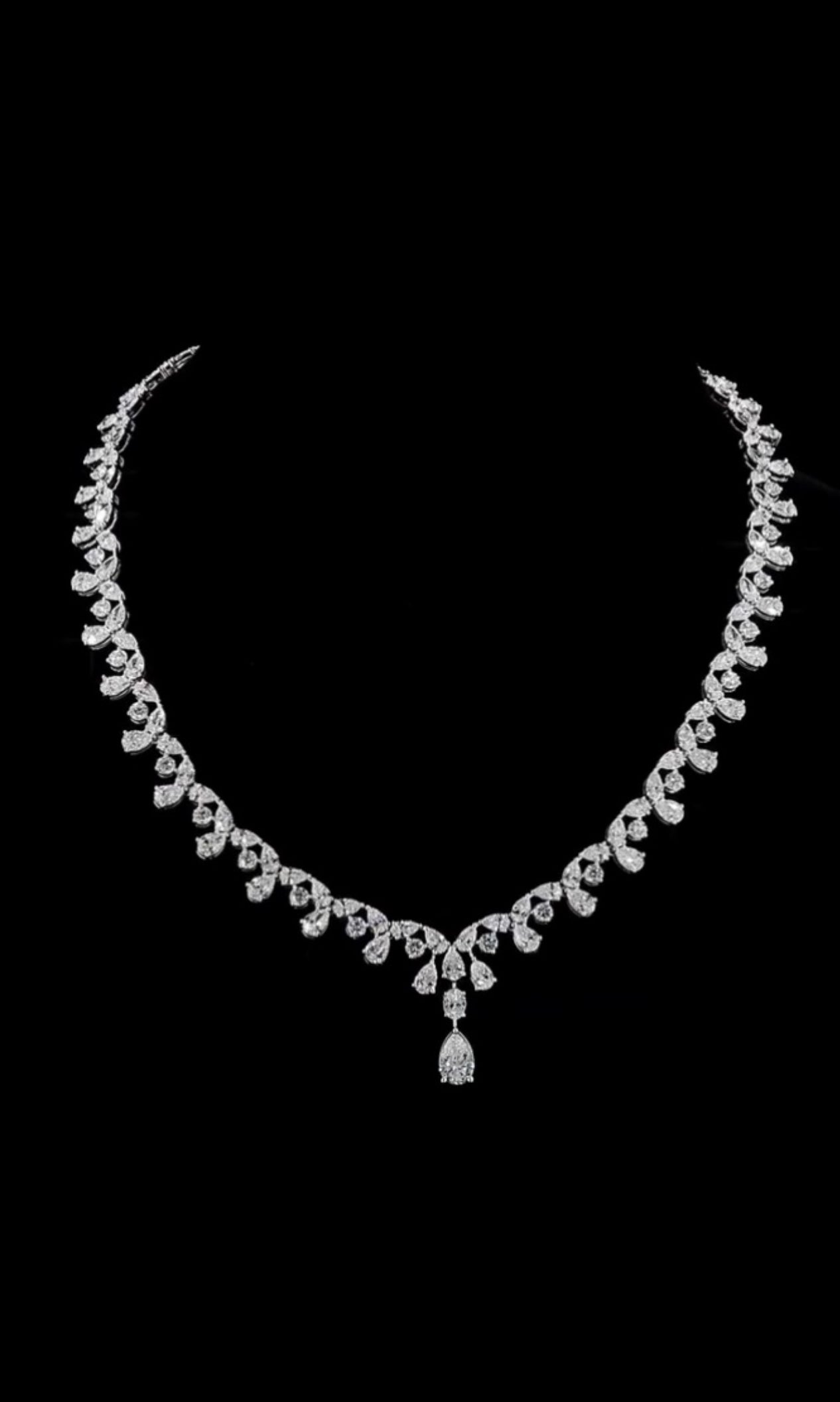 lab grown necklace in white gold