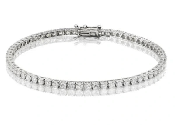 lab grown diamond tennis bracelet in 14k white gold