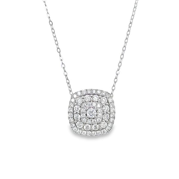 1ct Lab Grown Diamond Pendant – Cushion Cluster