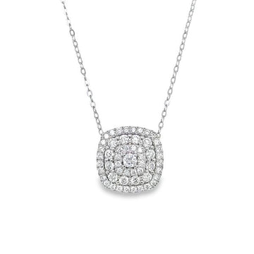 1ct Lab Grown Diamond Pendant – Cushion Cluster