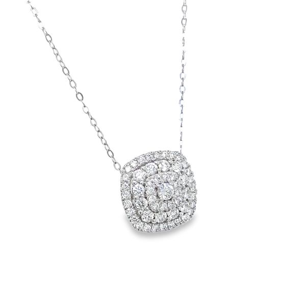 1ct Lab Grown Diamond Pendant – Cushion Cluster