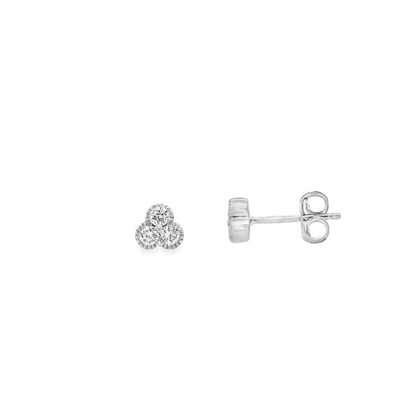 Lab Grown Diamond Studs Front and Side 