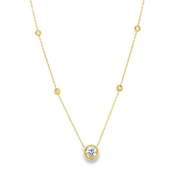 Lab Grown Diamond Bezel Station Necklace