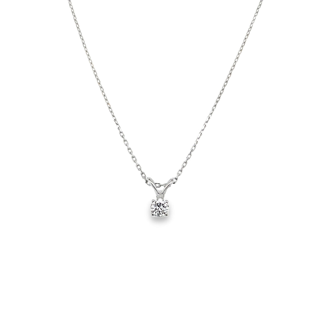 Lab grown diamond necklace in white gold front
