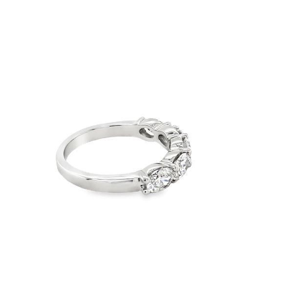 Lab Grown Diamond Band Oval Cut East-West Setting White Gold Side 