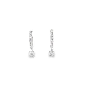 Lab Grown Diamond Huggie Earrings 1.00ctw White Gold