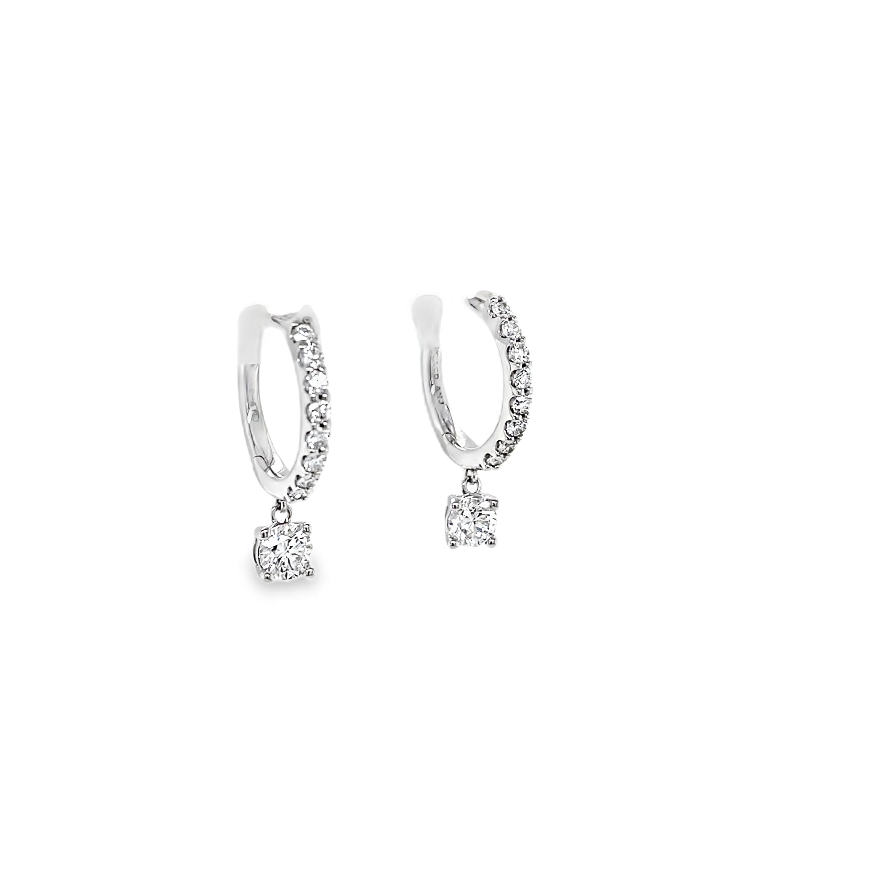 Lab Grown DIamond Drop/Hoops 14K White Gold Side