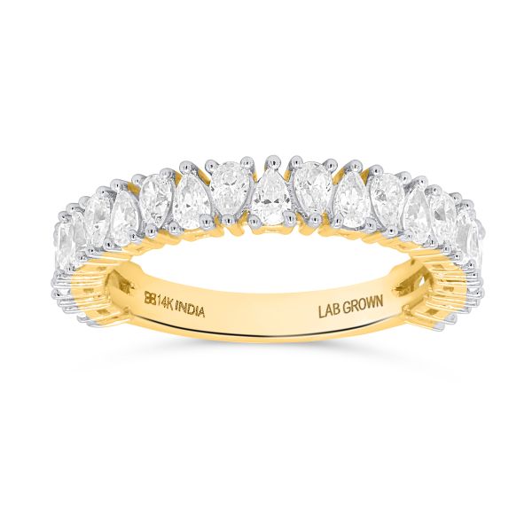 Lab Grown Diamond Band Yellow Gold Front Picture