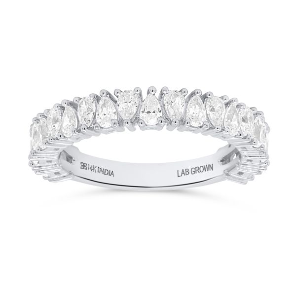 Lab Grown Diamond Band White Gold Front Picture