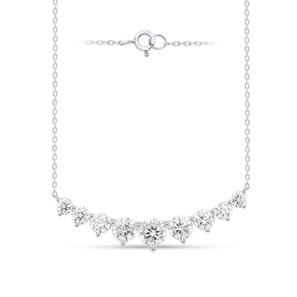 lab grown diamond necklace in 14 kt white gold