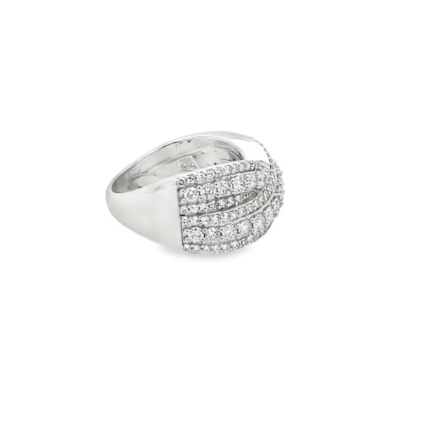 Lab Grown Diamond Crossover Band Ring in Sterling Silver SIde