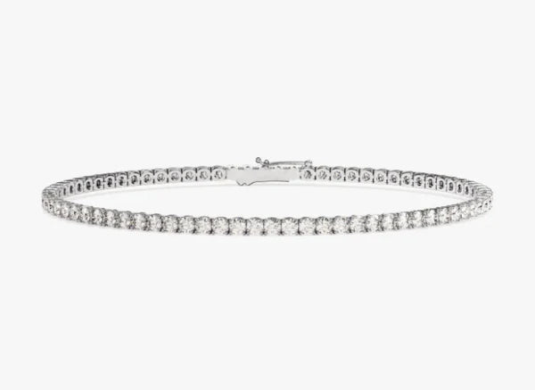 lab grown diamond tennis bracelet in 14 kt white gold