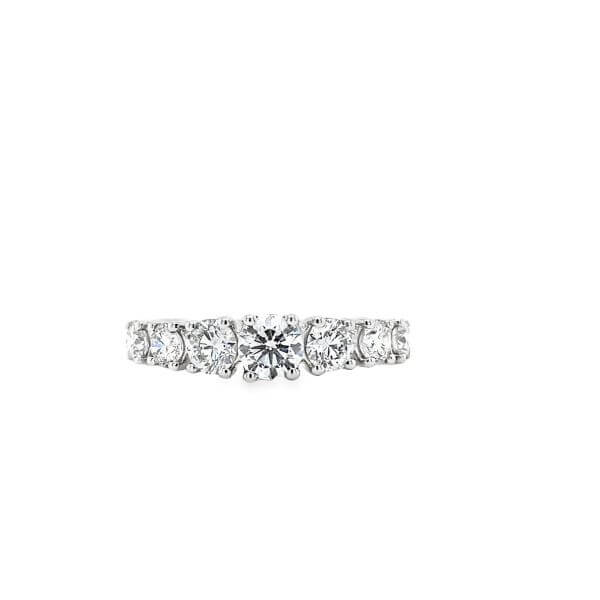 lab grown Diamond ring in 10k white gold on a white background
