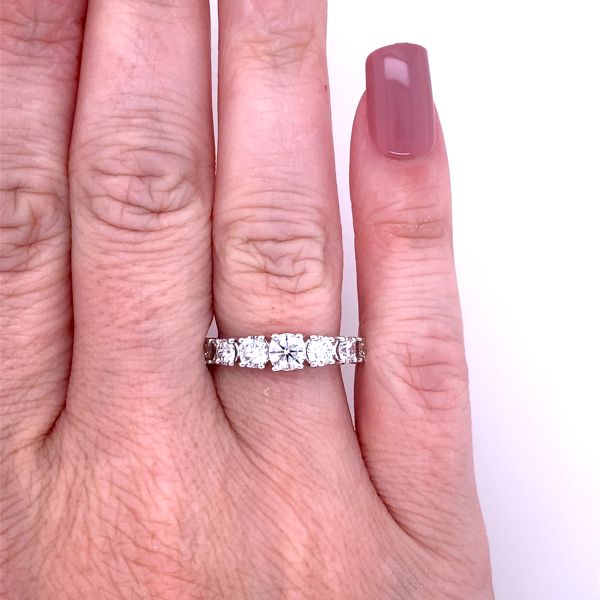 lab grown Diamond ring in 10k white gold on hand