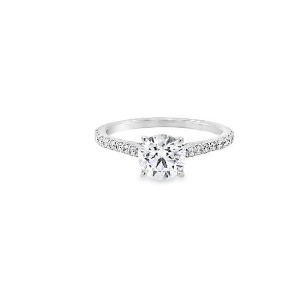 lab grown diamond solitaire ring in white gold 