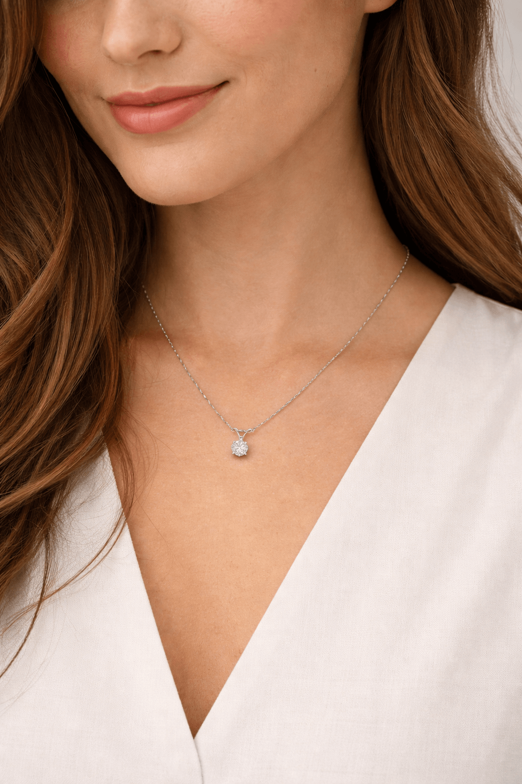 Lab Grown Diamond 0.10ctw Round Brilliant Cut Sterling Silver Split Bale Pendant with 16"-18" Chain