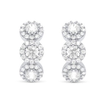 2.25ctw Lab Grown Halo Huggie Hoops