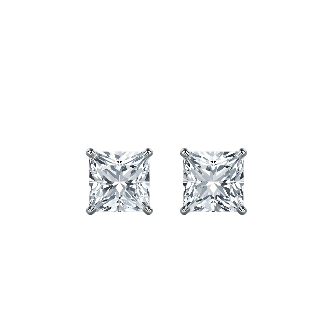 Lab grown Diamond Studs Princess Cut Front