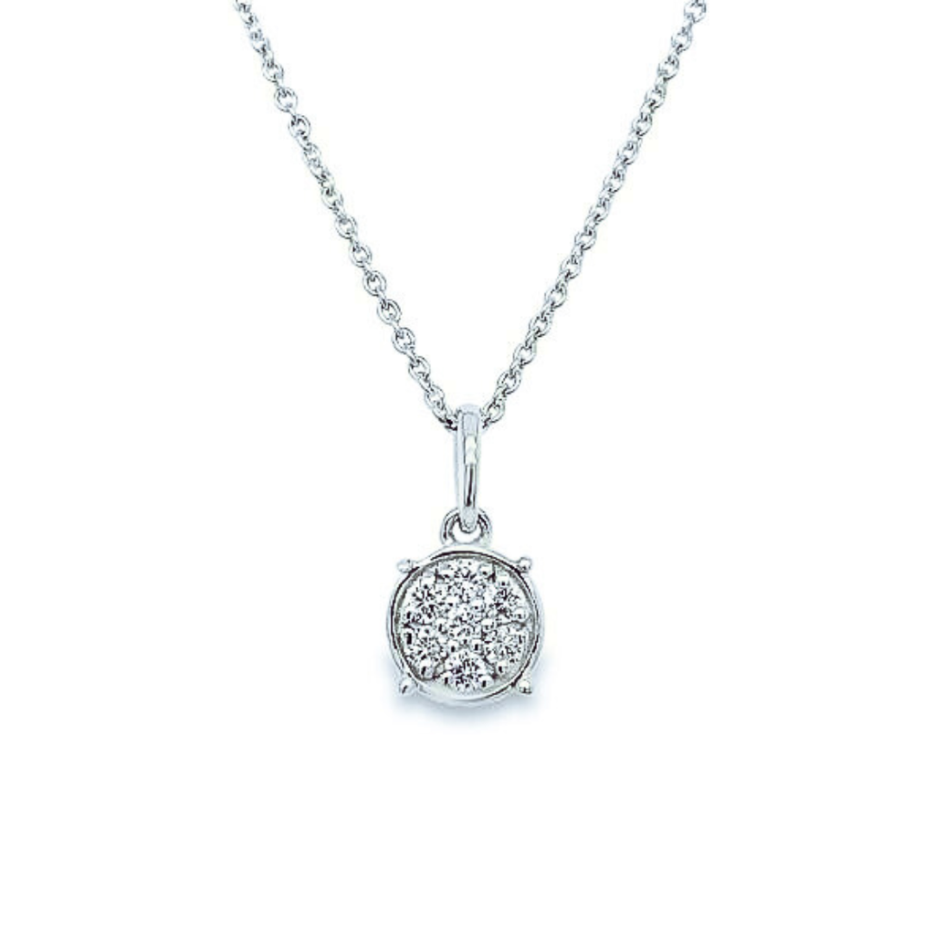 Lab Grown Diamond 0.63ctw Round Cluster Set – Studs and Pendant with Chain, .925 Sterling Silver