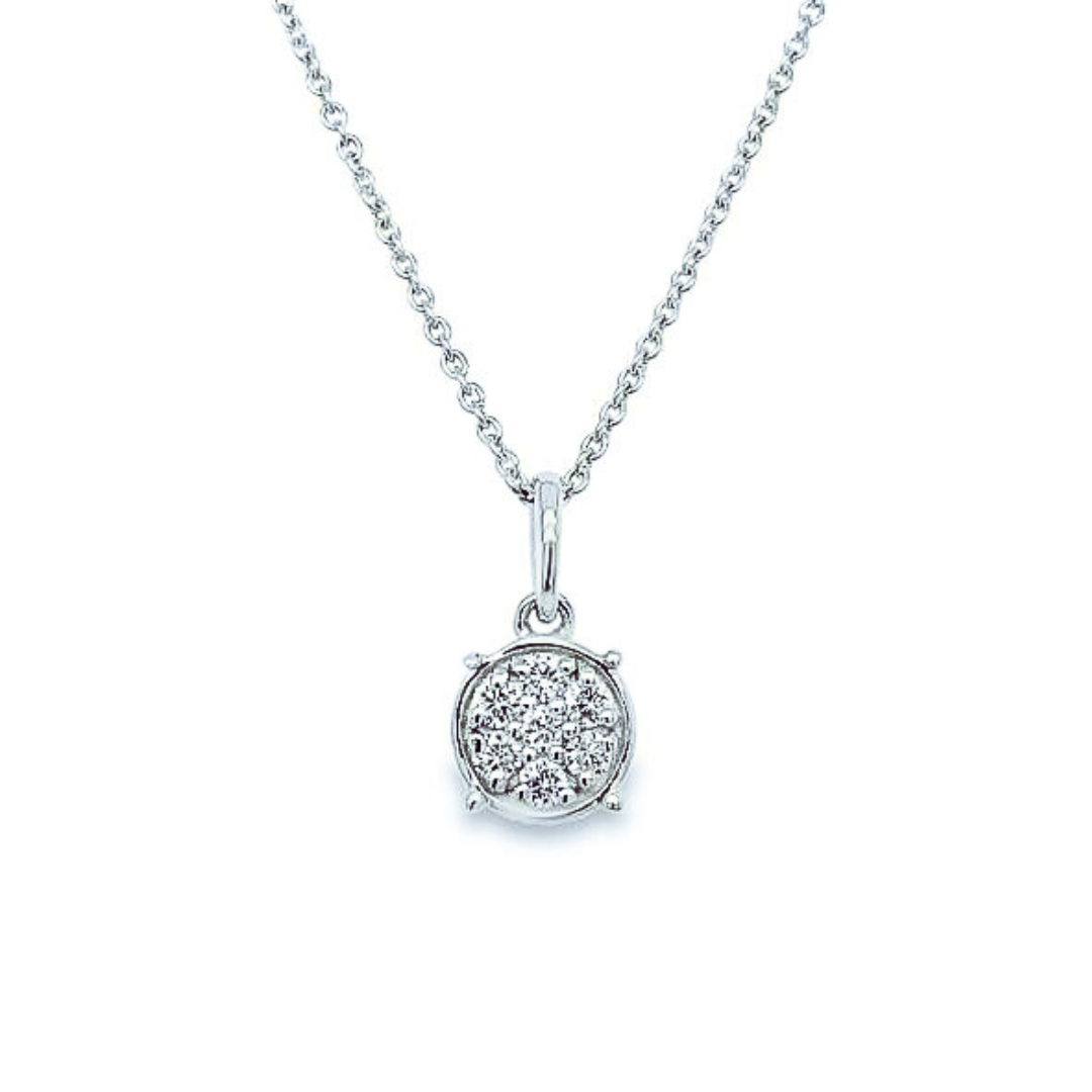 Lab Grown Diamond 0.63ctw Round Cluster Set – Studs and Pendant with Chain, .925 Sterling Silver