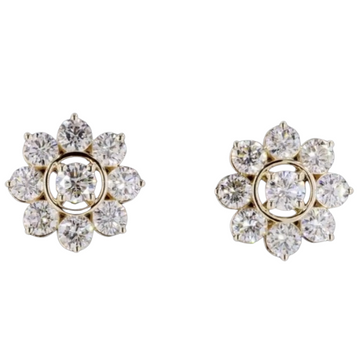 3.34ctw Lab Grown Floral Diamond Studs .