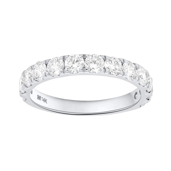 lab grown diamond band set in white gold
