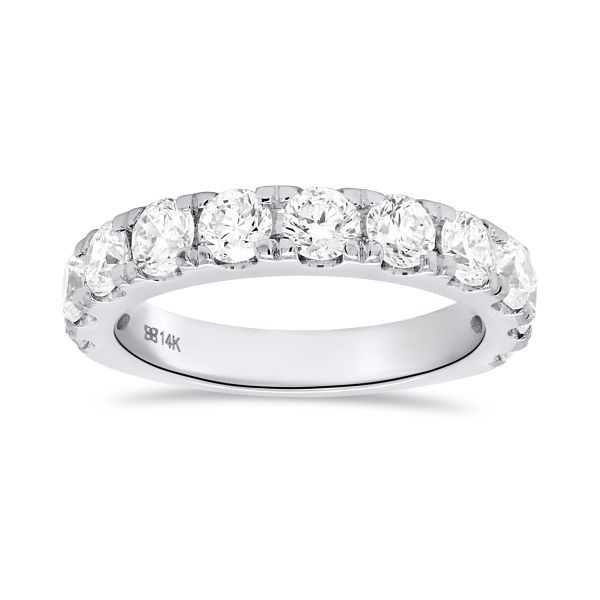 lab grown diamond band set in white gold