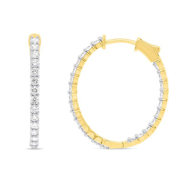 Lab Grown Diamond Oval Hoop Earrings 2.00ctw 14K Gold