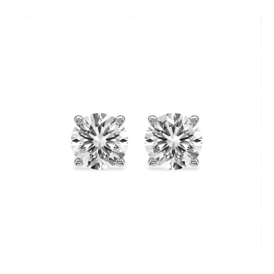 lab grown diamond studs in 14k white gold front 